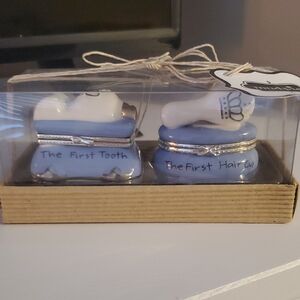 Mud Pie Keepsake Box Set with Blue and White Accents